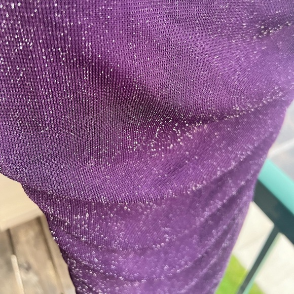 🆕 ✨ B. Darlin Purple Glitter Bodycon Mini Dress Metallic Party Dress Size 15/16 - Picture 7 of 12